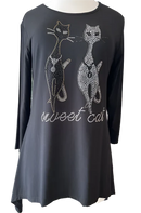 Gardy Sweet Cat Rhinestone Graphic Top-8984