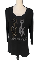 Gardy Sweet Cat Rhinestone Graphic Top-8984