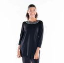 Gardy Dazzling Collar Long Sleeve Top-8987