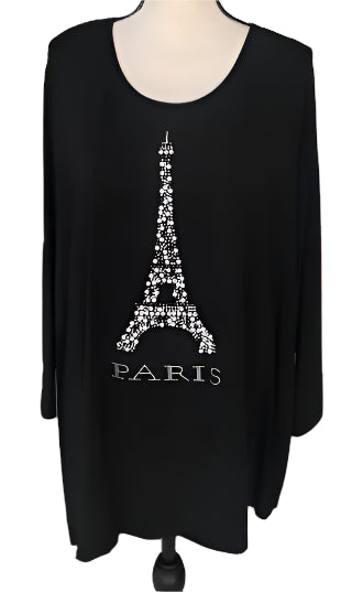 Gardy Rhinestone Paris Graphic Top-8992