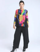 IC Collection Boat Neck Flare Print Tunic-IC-4130T