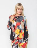 IC Collection Relaxed-Fit Abstract Art Swing Top-IC-5440T