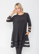 Soft Knit Mesh Tunic 2517T-BLACK