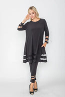 Soft Knit Mesh Tunic 2517T-BLACK