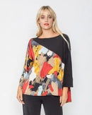 IC Collection Abstract Art High Low Tunic-IC-5418T