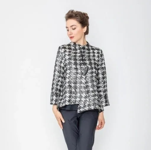 IC Collection Asymmetric Classic Black & White Jacket | Unique Apparel USA