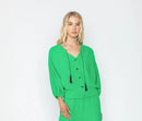 IC Collection Button Down V-Neck Top-IC-5659T