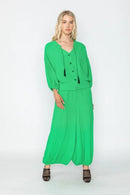 IC Collection Button Down V-Neck Top-IC-5659T