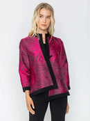 IC Collection Asymmetric Modern Print Jacket-IC-5493J