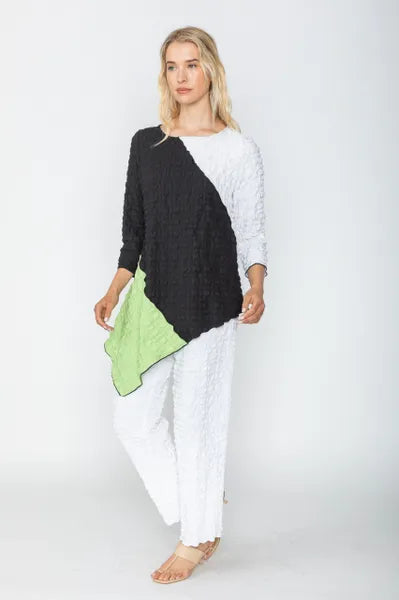 IC Collection Color Block Asymmetrical Tunic | Unique Apparel USA
