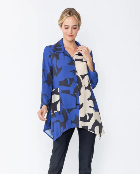 IC Collection Print Asymmetrical Tunic | Unique Apparel USA