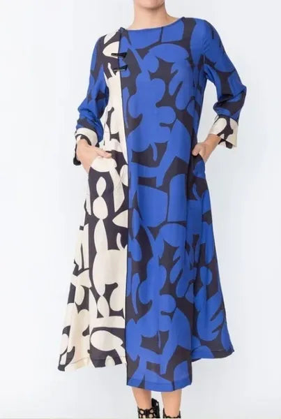 IC Collection Designer Print Dress-IC-5063D