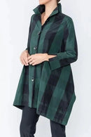 IC Collection High Collar Asymmetrical Long Jacket-IC-4546J