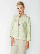 IC Collection Floral Embossed Single Button Jacket-IC-4678J