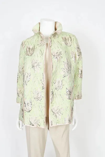 IC Collection Floral Embossed Open Jacket-IC-4672J