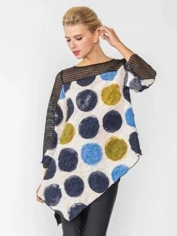 IC Collection Asymmetrical Polka Dot Top | Unique Apparel USA