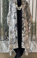 IC Collection Mesh Floral Sketch Long Jacket-IC-6169J