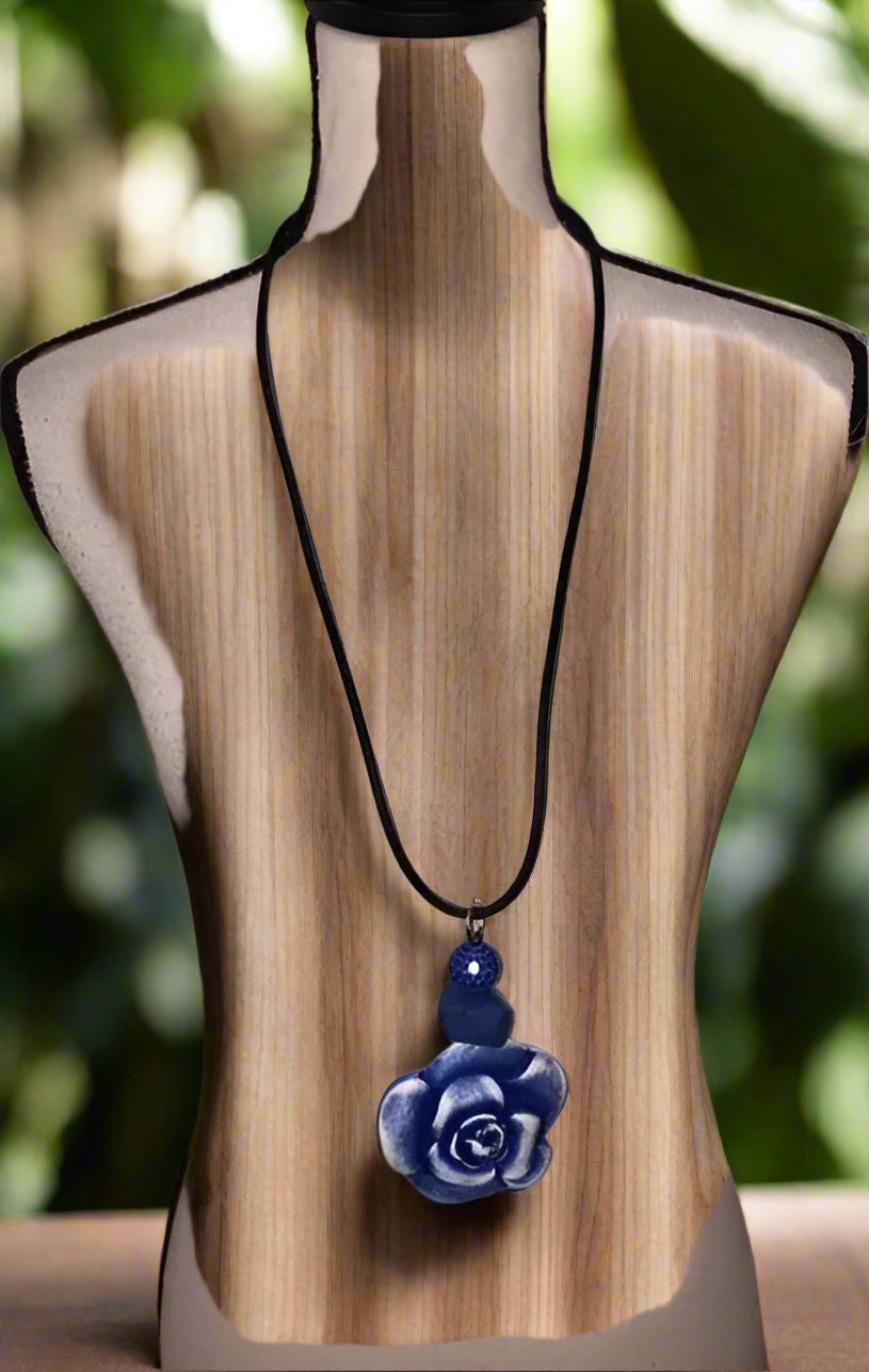 Alisha.D Artisan Rose Pendant Necklace-NMB315