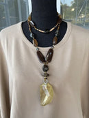 Light Amber Stacked Necklace-NKL671