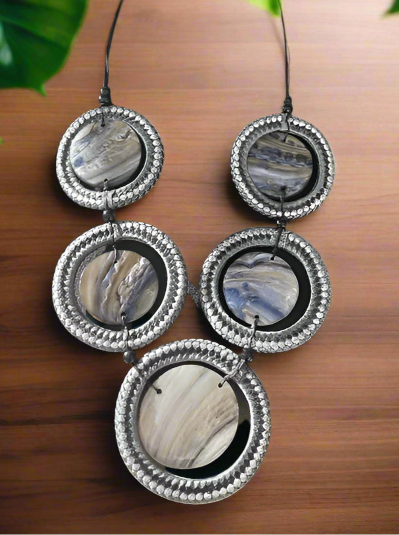 Five Piece "Mirrors" Necklace-NT1239
