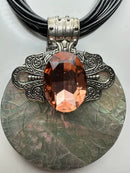 Cracked Shell Rose Stone Necklace-UA841