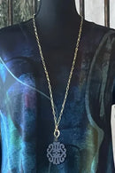 Gold Link Luck Pendant Necklace-OG613