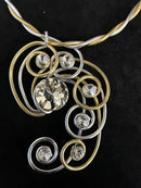 Jeff Lieb Silver &amp; Gold Spiral Necklace-19243