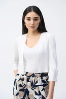 Joseph Ribkoff Sweater Knit Cover-Up with Pearl Ornament Style 251900