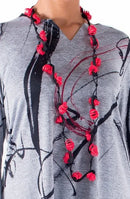 Ficklesticks Red & Black Banded Necklace-N111