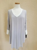 IC Collection V-Neck Open Shoulder Tunic-9902T-B
