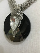 Blacklip Shell and Black Resin Necklace-111N