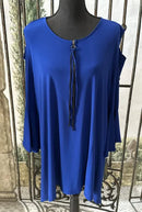 IC Collection Open Shoulder Zipper Front Tunic-IC-1094T