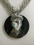 Blacklip Shell and Black Resin Necklace-111N