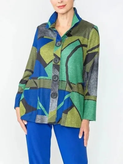 IC Collection Abstract Button Up Jacket | Unique Apparel USA