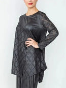 IC Collection Asymmetrical Mixed Media Tunic-IC-6634T