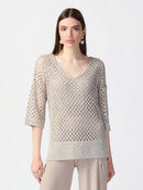 Joseph Ribkoff Open Stitch Sweater with Sequins-241922S25