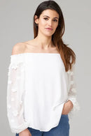 Joseph Ribkoff Blanc Fleur Off The Shoulder Tunic-JR-202163