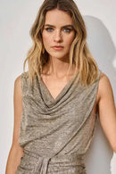 Joseph Ribkoff Foiled Melange Knit Sleeveless Top-JR-251081