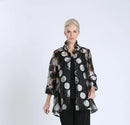IC COLLECTION BUTTON WIRE COLLAR NEW BLOUSE-IC-3837J