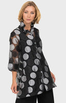 IC COLLECTION BUTTON WIRE COLLAR NEW BLOUSE-IC-3837J