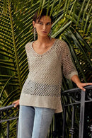 Joseph Ribkoff Open Stitch Sweater with Sequins-241922S25