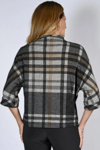 Frank Lyman Woven Plaid Top-233317