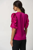 Joseph Ribkoff Puff Sleeve Satin Top-233026