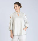 IC Collection Floral Embellished Cold Shoulder Tunic-IC-3247T
