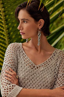 Joseph Ribkoff Open Stitch Sweater with Sequins-241922S25