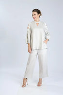 IC Collection Floral Embellished Cold Shoulder Tunic-IC-3247T