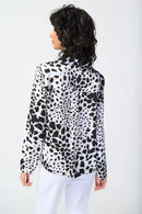Joseph Ribkoff Animal Print Satin Top with Cowl Neckline-JR-241303