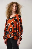 Joseph Ribkoff V-Neck Puff Sleeve Top-233201