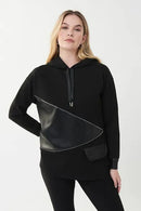Joseph Ribkoff Faux Leather Hoodie-223161