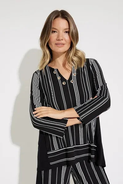 Joseph Ribkoff Pinstripe Eyelet Top | Unique Apparel USA